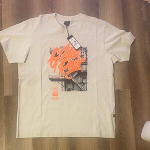 G-Star Men's Cream Graphic Tee